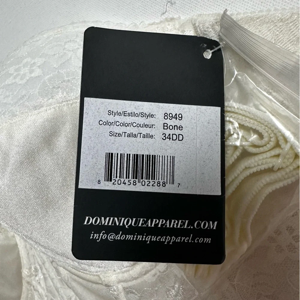 Dominique Colette Lace Corsette Bridal Bustier Bra, Bone Ivory, 34DD